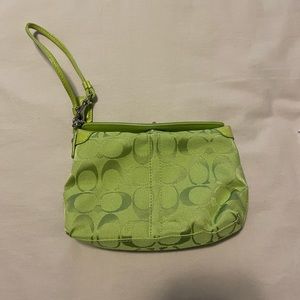 Coach lime green wristlet brand new